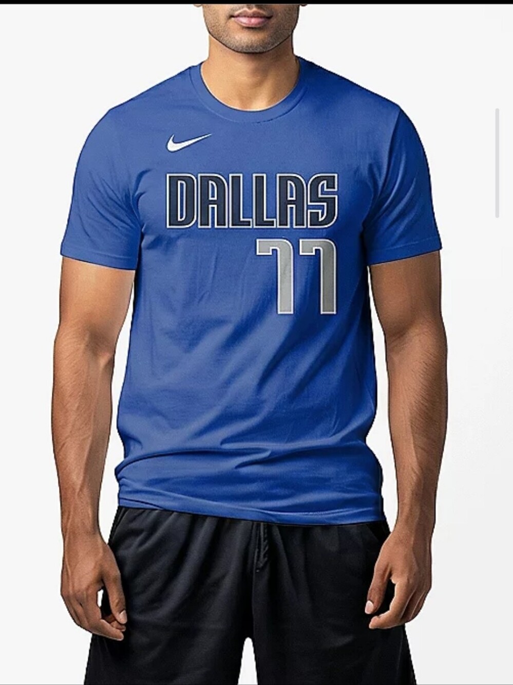 NIKE Dallas Mavericks Luka Dončić 77 Dri‑Fit T‑Shirt Blue Size Men’s Large